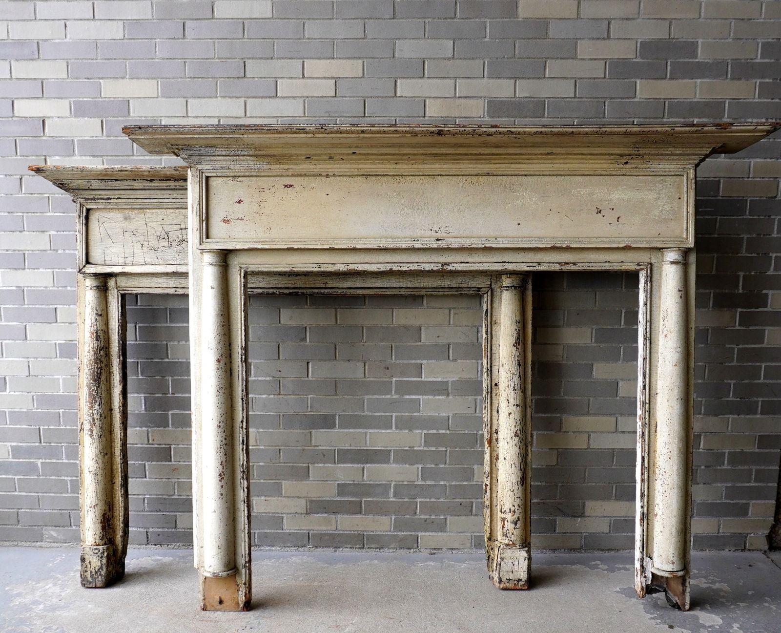 A pair of federal fireplace mantles, matching designs but slightly different sizes, early to mid (1 of 20)