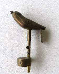 A rare American articulated bird form copper pie vent/whistle, signed "Risdon Mfg. Co. Naugatuck.