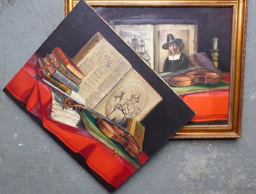 Two O/C Still life paintings signed Albert Nemethy (Probably Albert Szatmar Nemethy, Sr. 1920 - 1998