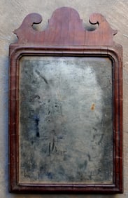 A Queen Ann looking glass, mid 18th century, appears to be all original including glass and