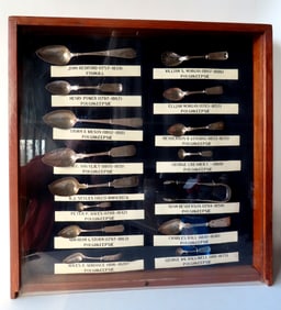 Grouping of 15 pieces of coin silver, including 13 Poughkeepsie makers, 1 Rhinebeck maker, and 1