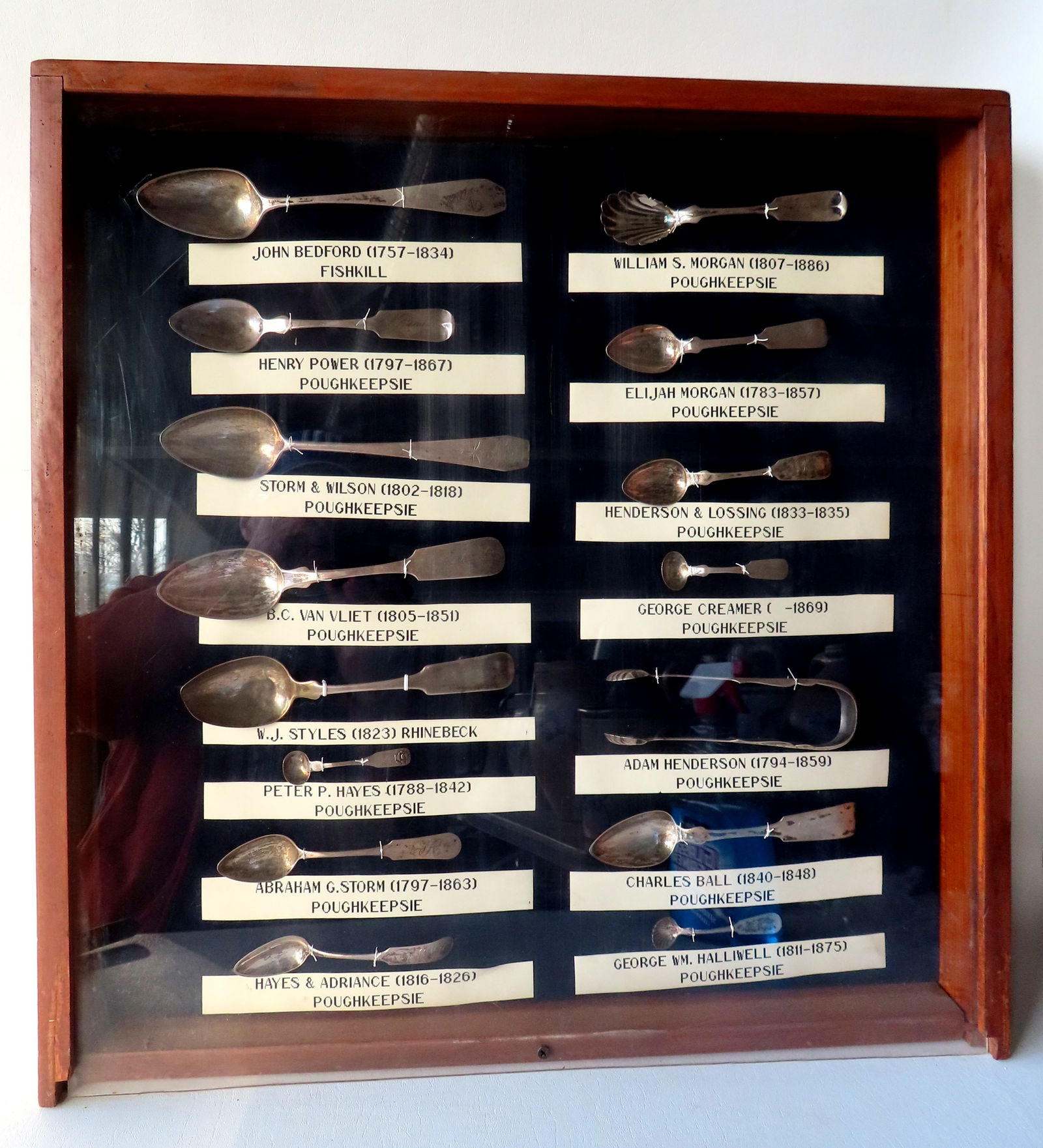 Grouping of 15 pieces of coin silver, including 13 Poughkeepsie makers, 1 Rhinebeck maker, and 1 (1 of 7)