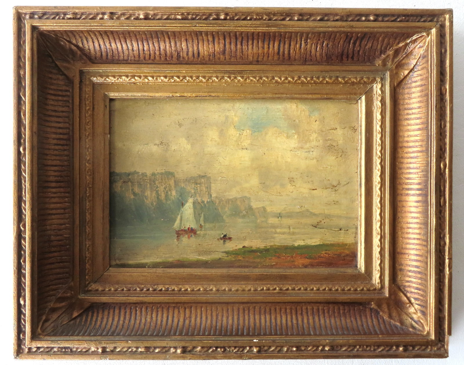 O/B Depicting the Hudson River Palisades, 19th century. (1 of 5)