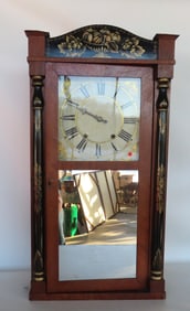 Two shelf clocks including Riley Whiting double panel & Ogee with reverse painting.