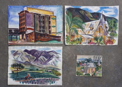 Walter Addison, New York, 1914-1982. Grouping of 4 watercolors