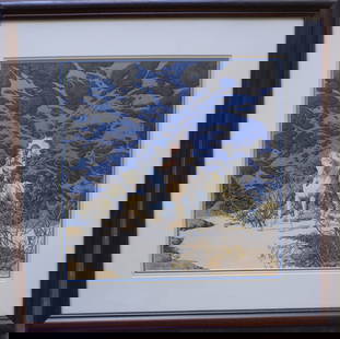 Bev Doolittle, American born 1947. Lithograph "Eagle Heart" - note the camouflaged eagles "hidden": Bev Doolittle, American born 1947. Lithograph "Eagle Heart" - note the camouflaged eagles "hidden" in the rocks and snow in the background. Professionally framed and matted. Sold with original paperwo
