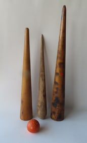 Three wooden fids, 19th century. The largest 29 1/2"L. Provenance: From the estate of Jeff Raymond,