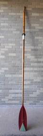 A sculling oar, early to mid 20th century, with newer painted highlights. Good condition. Measures