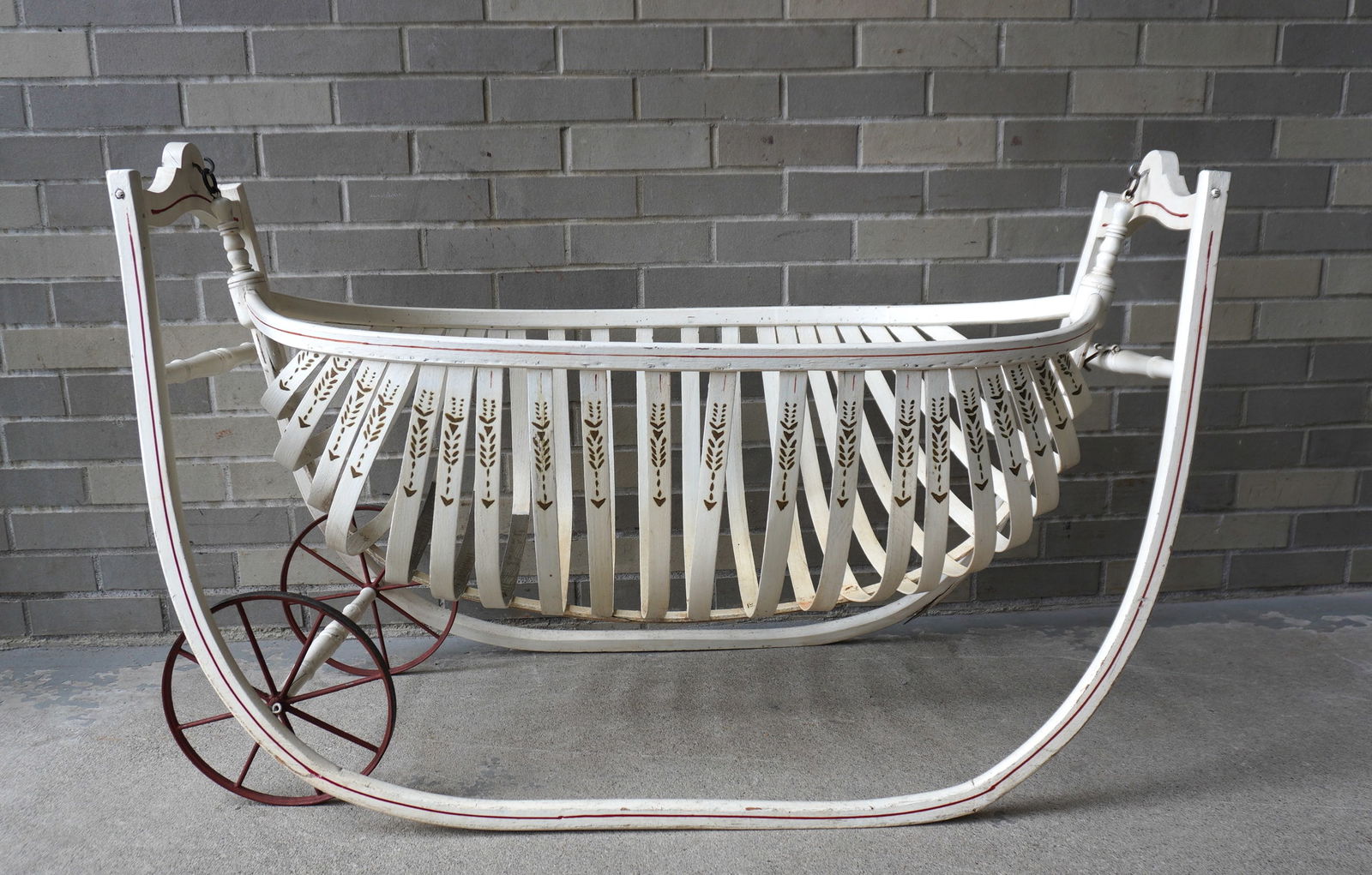 A 19th century field cradle, stenciled signature of "Ford Johnson & Co. Manufacturers / Michigan (1 of 6)