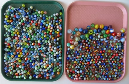 Large grouping of vintage marbles, most 1950's or later.
