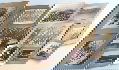 Grouping of 12 interesting photos, most gent related, including: Fraternal groups; group photo of
