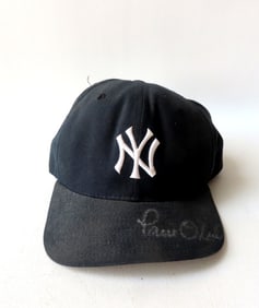 signed Paul O'Neil Yankees baseball cap - according to family history, it was game worn - it has a