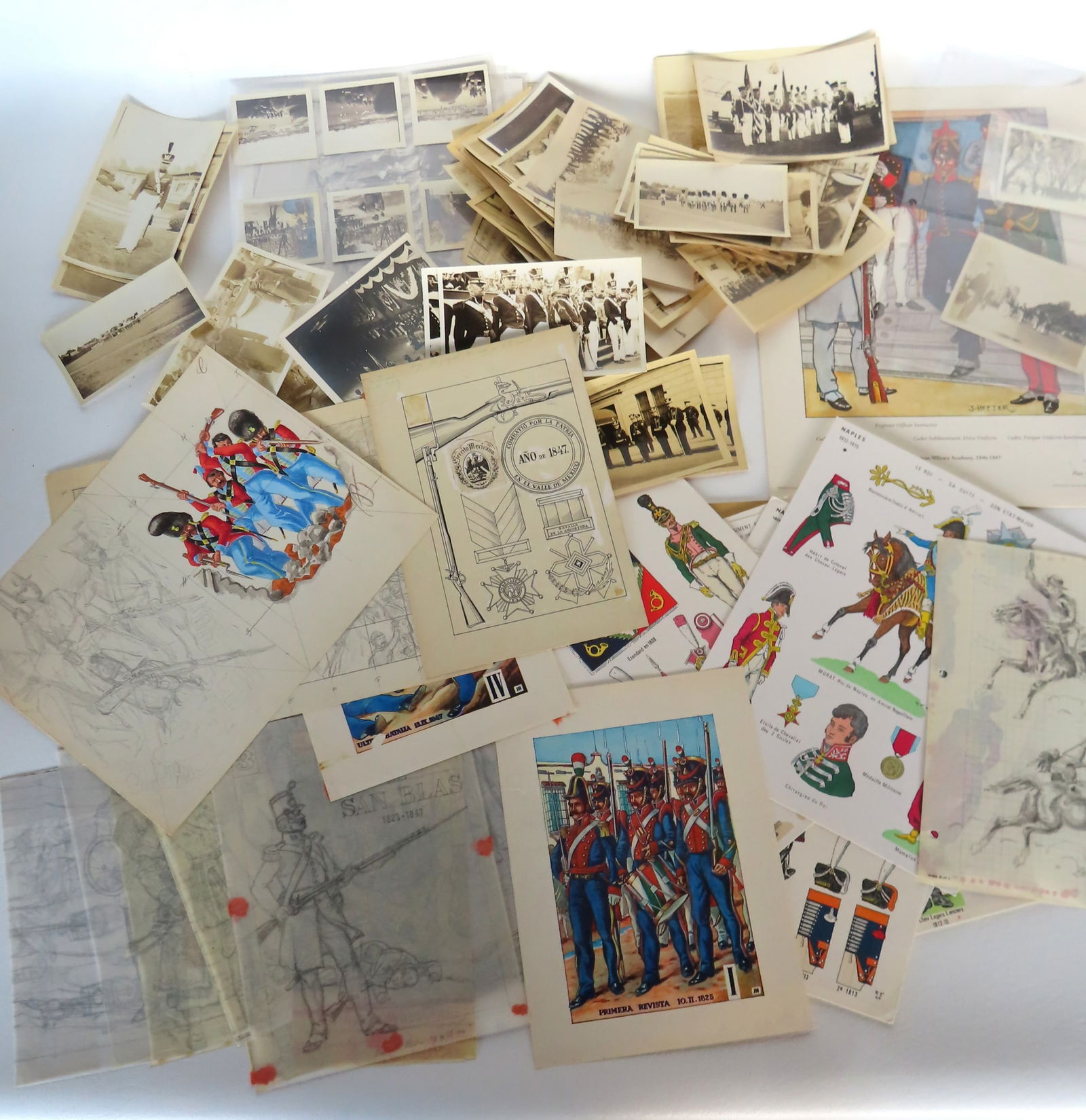 Grouping of mostly military prints and photos, including parades with West Point cadets circa 1930. (1 of 12)