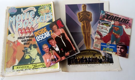 Several theatrical related items: A foldout Academy Award poster from 1937 from the Hollywood