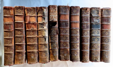 Ten volumes "Legrand Dictionnaire Historique ou Le Mellange Cuieux Del Histoire Sacree Et Profane"