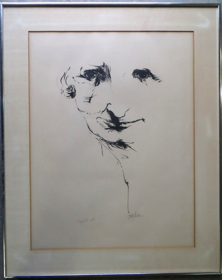 Large folio black & white lithograph of Henry Fuseli - : Large folio black & white lithograph of Henry Fuseli - Artist Proof - signed Baskin (Leonard Baskin - Mass/NY 1922-2000) - 22" x 29"