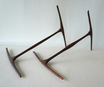 Two niddy noddy's, probably Shaker, 19th century. The largest 18" x 14 1/2". Both with see-through