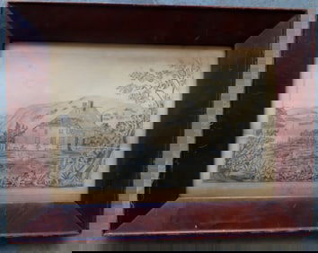A small early graphite drawing titled in old script by artist "Washington's Head-quarters / Newburgh