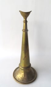 A brass fireman's speaking horn, 19th century. Small split in brass on mouthpiece, some small dents,