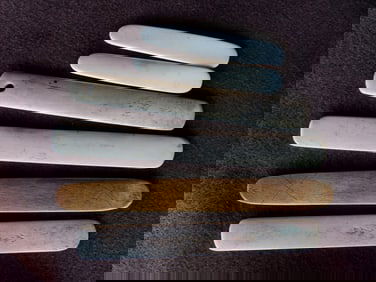 Six whalebone sailmaker's tools, mid to late 19th century. All with good patina and use wear consist