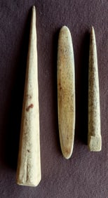 Three nautical whalebone fids - the largest 11 5/8"L, mid to late 19th century - all with