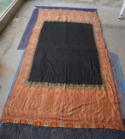 A large Victorian paisley shawl, 19th century, measures 10' 6" x 5' 1". Good shape with only 2 small