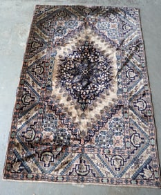 Oriental scatter rug constructed of very fine soft wool, mid 20th century in very good condition