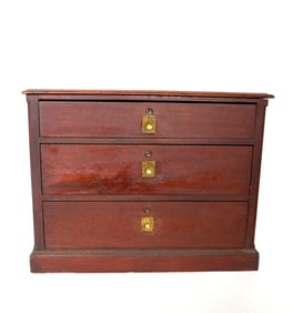 A very fine black walnut table top 3 drawer having a top with a molded edge over 3 drawers with