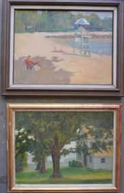 Richard Stalter (Born 1934) is active/lives in Connecticut, New York. Two framed O/C paintings, mid