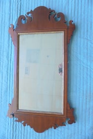 A large classical mahogany Chippendale wall mirror, late 18th to early 19th century, having a gilded
