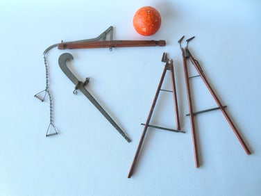 A rare salesman sample or patent model for a Fairbanks iron beam scale mounted on a swing-like