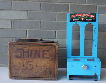 Two vintage advertising articles including: The first, a 1 cent Spearment and Peppermint chewing gum