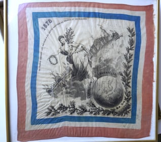 Scarf commemorating the Exposition Universelle held in Paris in 1878 was also known as the 1878