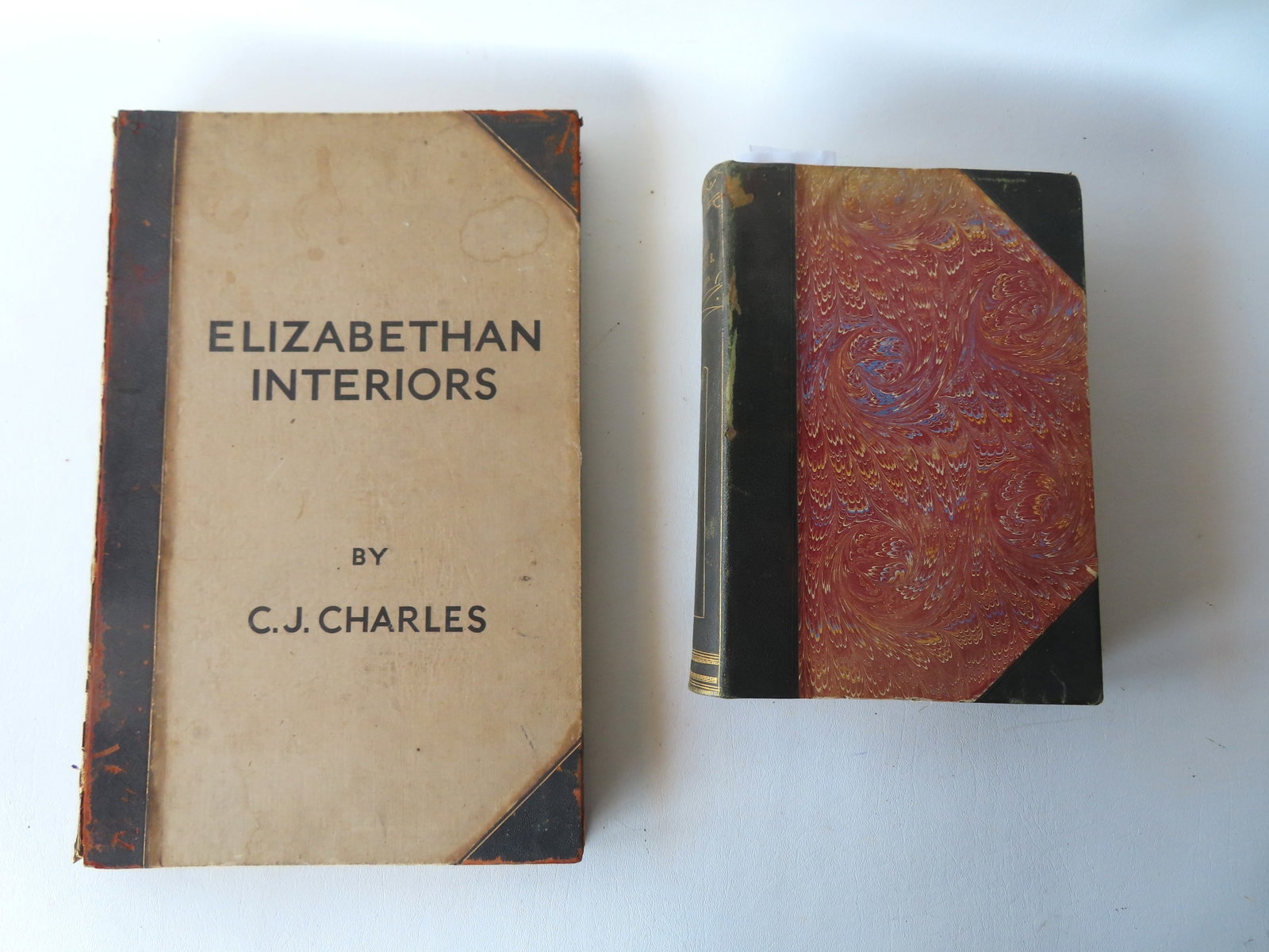 Two early books related to art and architecture including: "Elizabethan Interior" by C.J. Charles,: Two early books related to art and architecture including: "Elizabethan Interior" by C.J. Charles, limited first edition 762/800 and published in London 1912 - inscribed in pen and ink "With Complimen