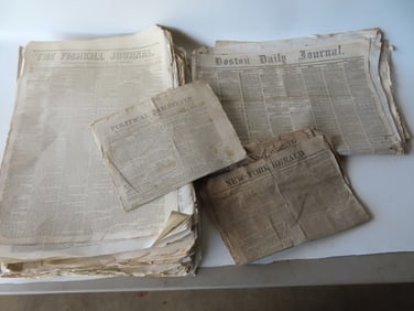 Grouping of mostly Civil War era newspapers including: 135 "The Fishkill Journal" newspapers,