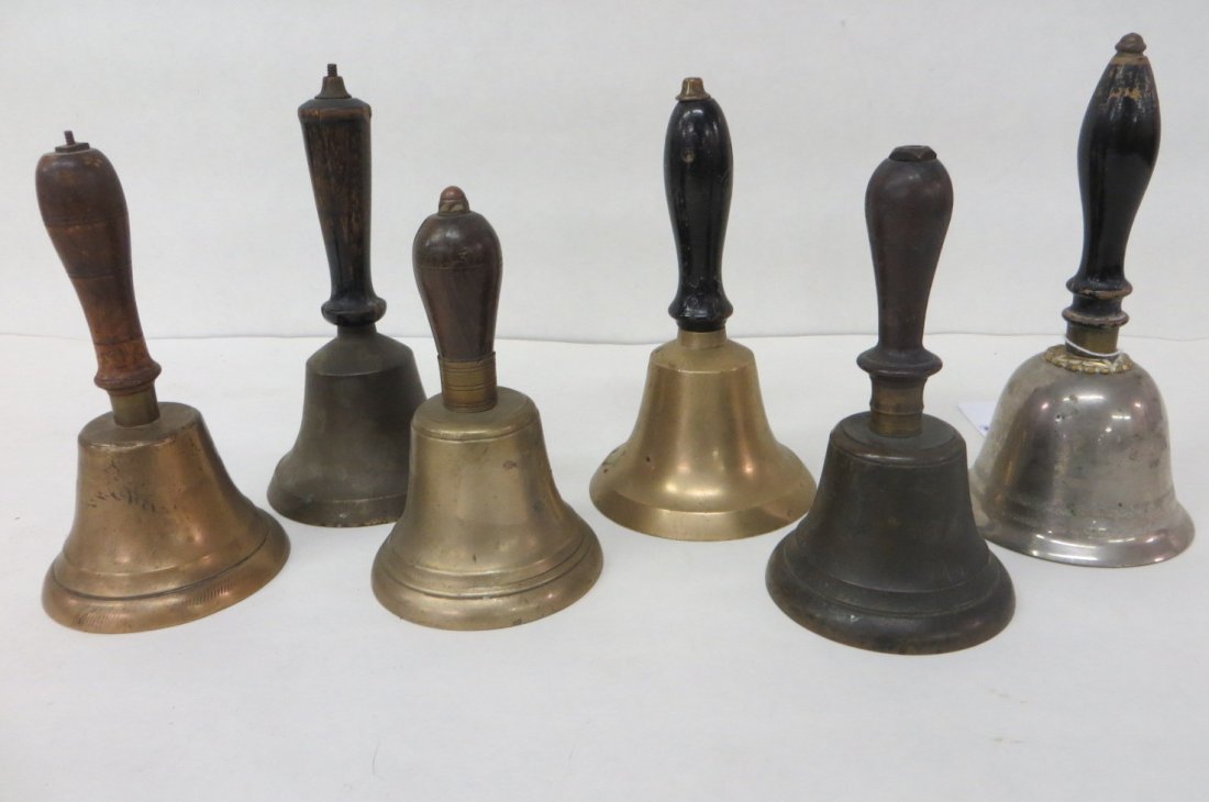 Collection of 6 old school bells.: Collection of 6 old school bells.