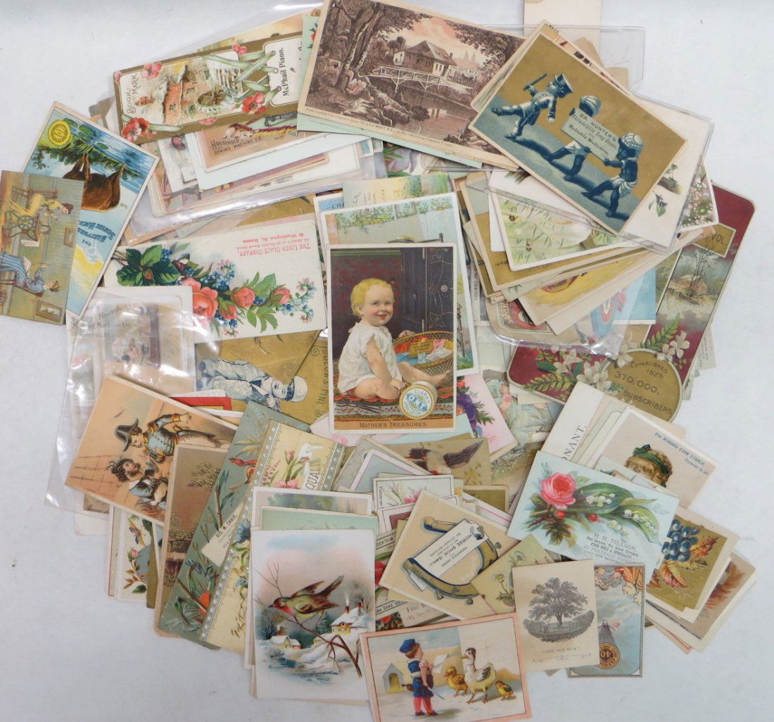 Large Lot of 200+ Victorian Trade Cards including Weed : Large Lot of 200+ Victorian Trade Cards including Weed sewing Machine Co., J & P Coats, Wales Goodyear Co., Sweet, Orr, & Co., Clark's Spool Cotton, Merrick Thread Co., gold tone Ludlow's Fine Shoes,
