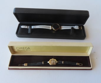 Two lady's wrist watches. The first, an Ernest Borel Swiss cocktail Kaleidoscope watch with 17