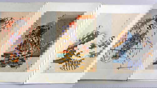 Kogyo Tsukioka (sometimes called Kogyo Sakamaki), Japanese 1869-1927. Three unframed original