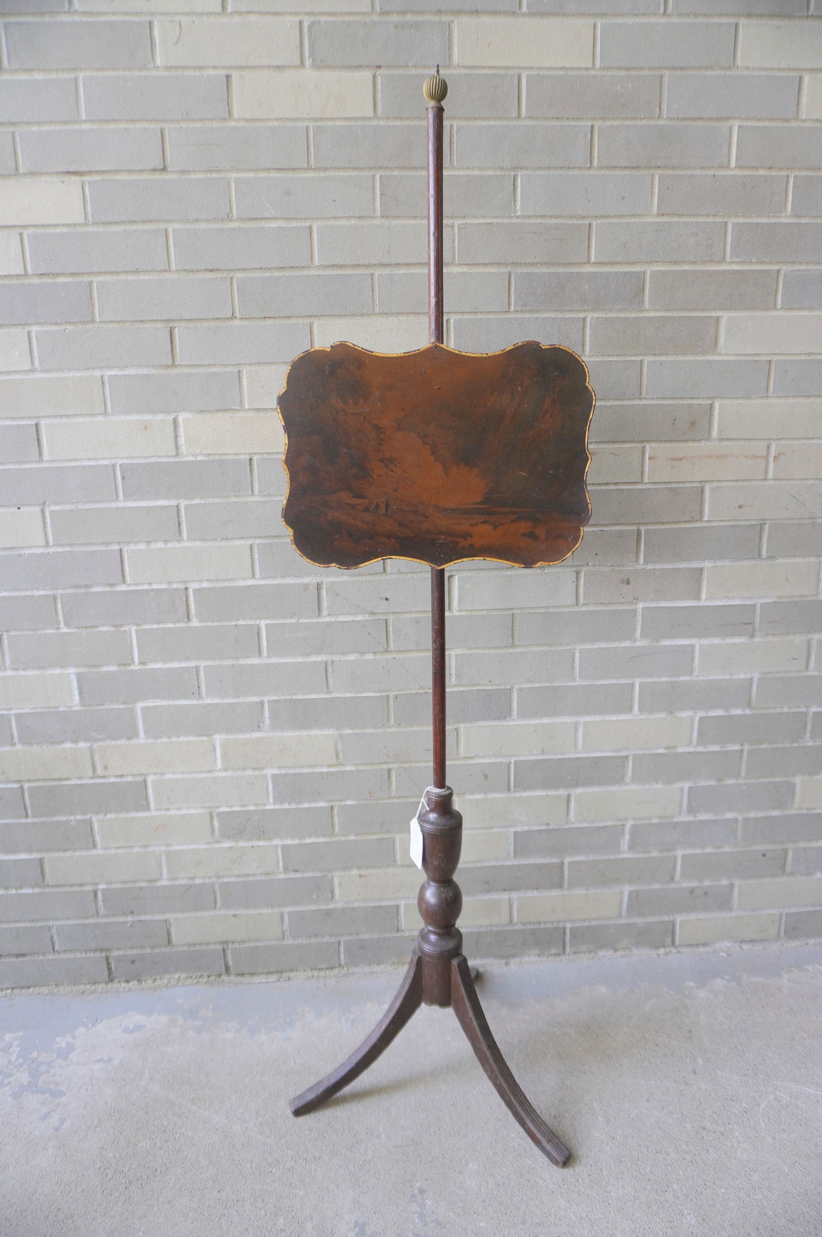 A 19th century floor standing and adjustable shield-shaped fireplace screen attached to (1 of 7)