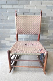 A Shaker rocker with the original woven taped seat and back and in original finish, probably No. 5.
