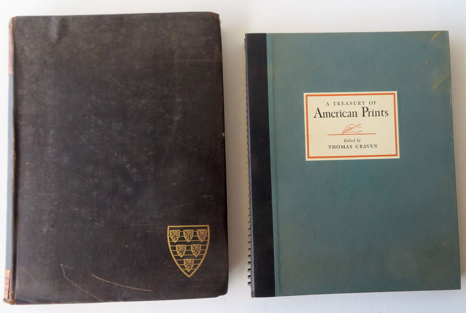 Two vintage books. The first titled "A Treasury of American Prints", edited by Thomas Craven and: Two vintage books. The first titled "A Treasury of American Prints", edited by Thomas Craven and published by Simon and Schuster NY in 1939, first edition; the second titled "Historical Monograph Will