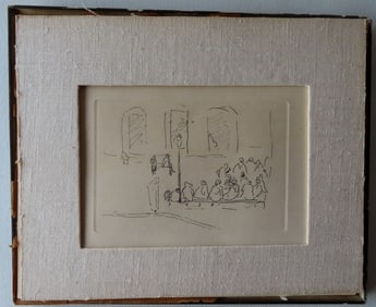 Albert Marquet 1875-1947, active/lived in US and France. Etching -old typed note on reverse marked