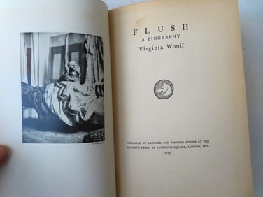 "Flush, A Biography" by Virginia Woolf, first edition, published by Leonard and Virginia Woolf at