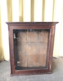 A good birch or butternut table top display case with single glass door - never had shelves - some