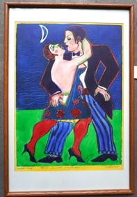 John Grillo, American 1917-2014. Silk screen, titled "Tango / for Steve July 28 2001"