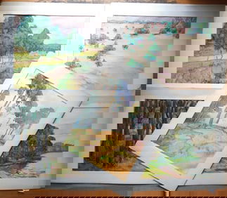 Grouping of 5 unframed landscape W/C's by Jacobus Belsen dated 1932 to 1933, when he was living and