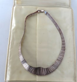 Sterling silver necklace by Flora de Espana - total length 16" - total weight 1 troy oz of pure silv