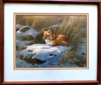 Fox print by noted wildlife artist, Rosemary Millette, 20th century.