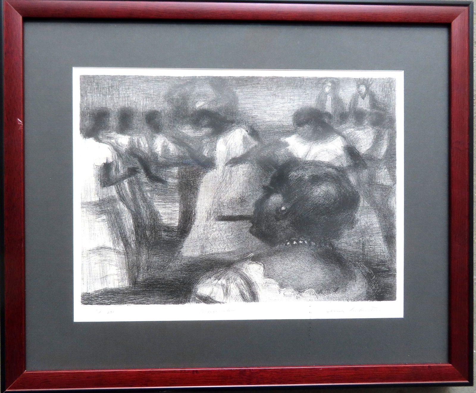 Lewis W. Rubenstein (1908 - 2003) was active/lived in New York. Lithograph titled "Macumba" and penc (1 of 6)